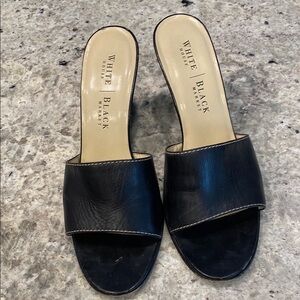 White House Black Market Women's Black Slide Sandals